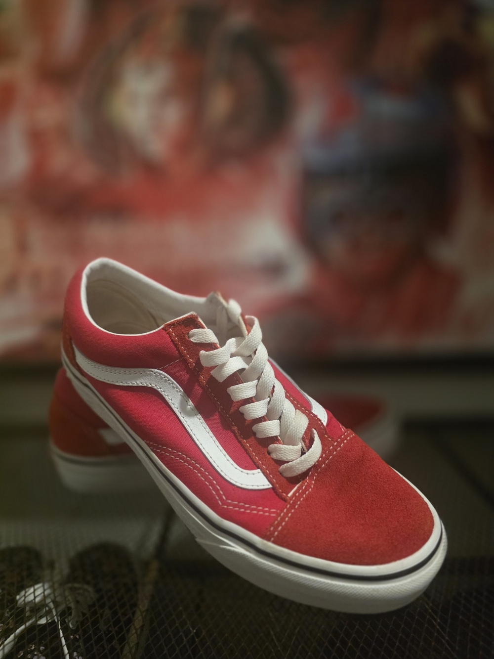 Vans Women's Old Skool Low-Top Sneakers in Red Suede